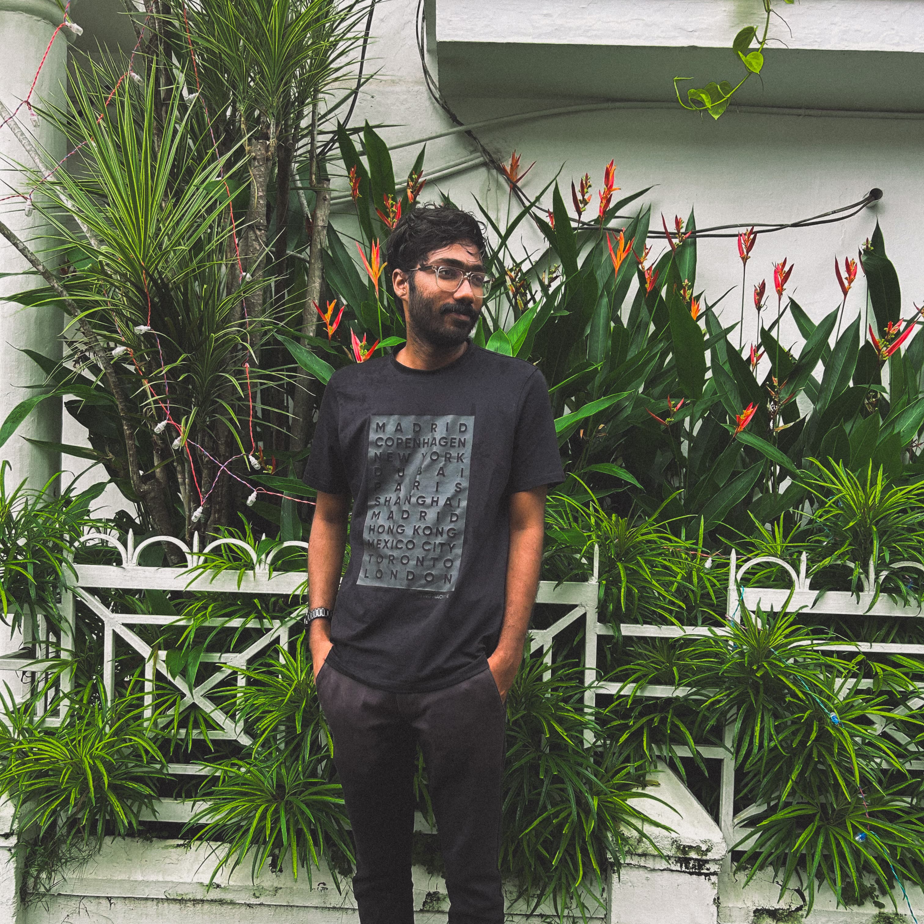 Me standing in front of some greenery