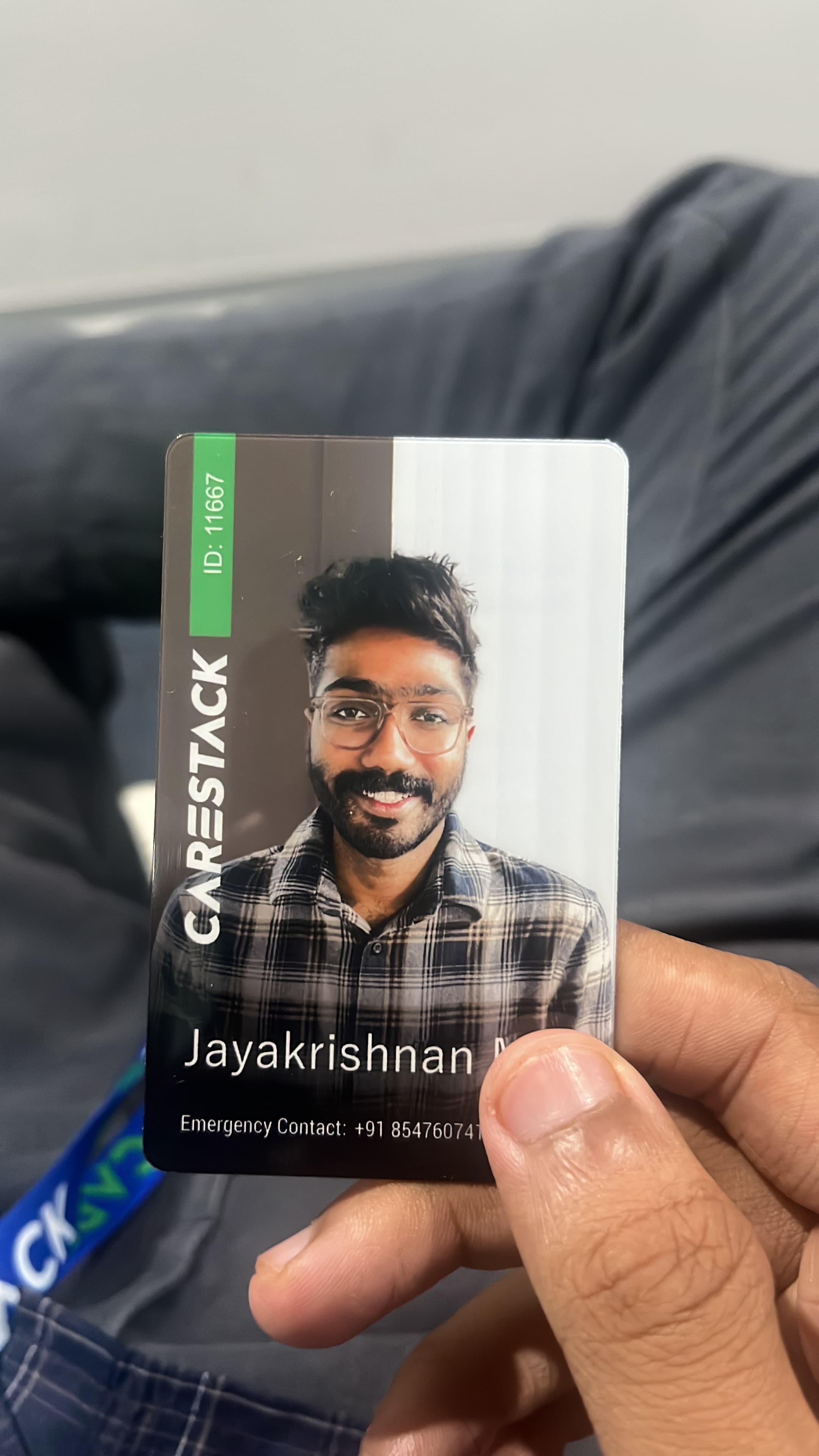 My badge in my hand